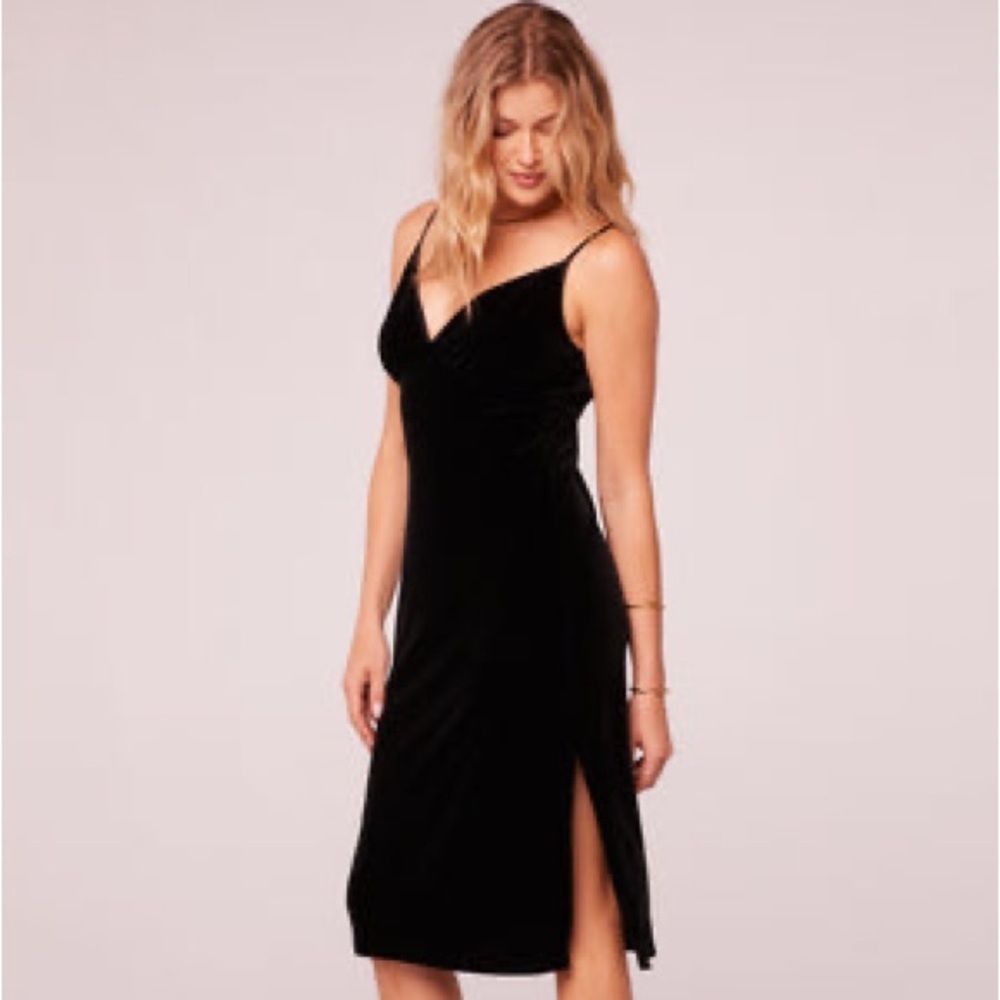 Dex Womens Black Velvet Slip Dress
